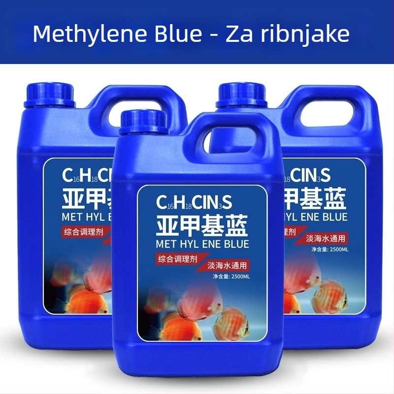 Rješenje metilen plavog za akvarij – zdravlje riba, kondicioniranje vode i dezinfekcija, 2,5 kg