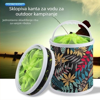 Sklopiva prijenosna posuda za vodu za vanjsku upotrebu, ribolov i pranje automobila, višenamjenska