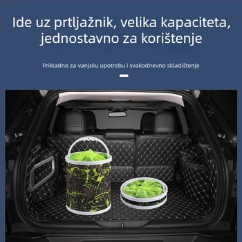 Sklopiva prijenosna posuda za vodu za vanjsku upotrebu, ribolov i pranje automobila, višenamjenska