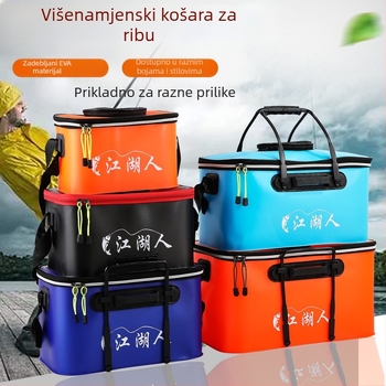 Titan Vanjski Kanta za Ribolov — Plastika, Višestruka Kanta za Žive Ribe, Sjedalo za Divlji Ribolov