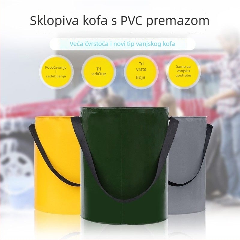 Sklopiva vanjska kanta za vodu – veliki kapacitet, ojačana konstrukcija za ribolov, pranje auta i kampiranje (Materijal: Platno; Težina: Drugo)