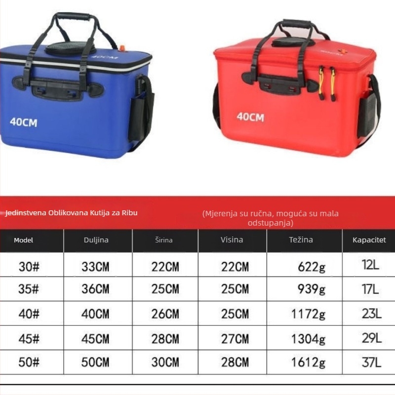 Jednodelni EVA spremnik za žive ribe s tvrdim kućištem – veliki kapacitet