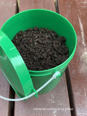 Prozračni koš za žive mamce s poklopcem i ručkom, kutija za crve