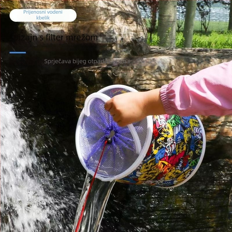 Sklopivo vanjsko višefunkcionalno vedro za ribolov – Prijenosno vedro od platna s užetom, za pranje automobila