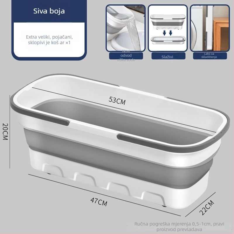 Plastična sklopiva četverokutna kanta za pranje automobila i ribolov