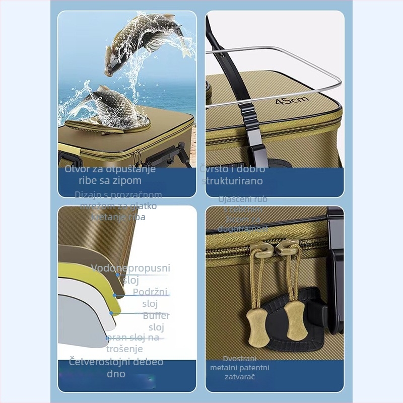 Sklopiva EVA kofa za živu ribu, Land War serija, kapacitet 9L–32.5L, materijal EVA, mogućnost prilagođavanja