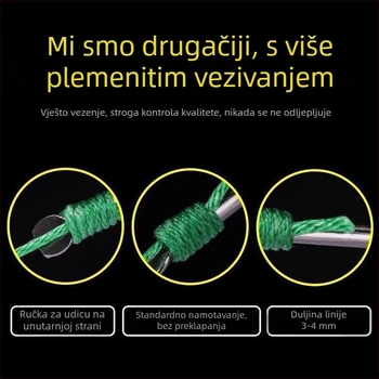 Bravo Set dvostrukih kuki s unaprijed zavezanim udicama, PE linijom i linijom protiv ugriza za ribolov na dnu