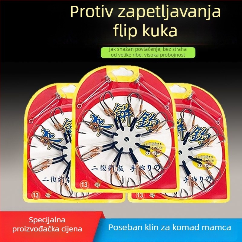 Set eksplozivnih ribolovnih udica s prevrnutom udicom, protiv zapetljavanja, za riječnu ribolov, brend Zonghengyu