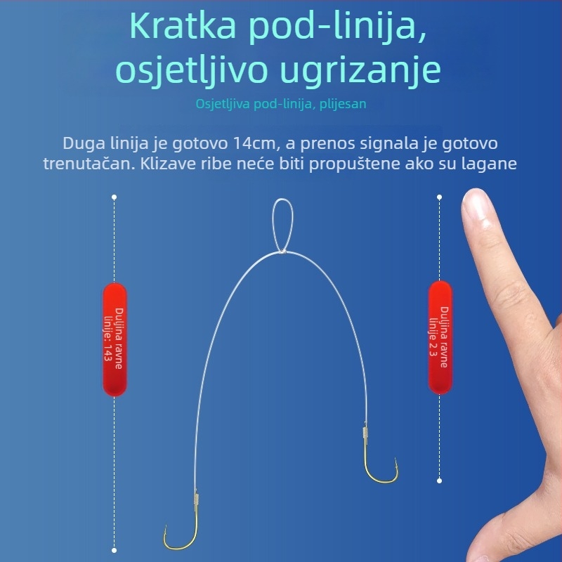 Set kuki s olovnom glavom, dvostrukim kukama i unaprijed vezanim leaderom