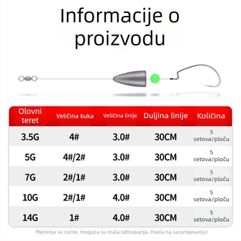 SAILW Crank kuka za ribolov – bodljikava, 500 komada, za jezero