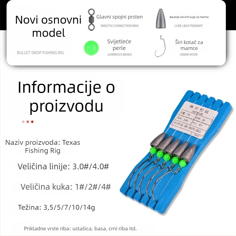 SAILW Crank kuka za ribolov – bodljikava, 500 komada, za jezero