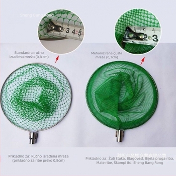 Teleskopski ribolovni set s mrežom od staklenih vlakana