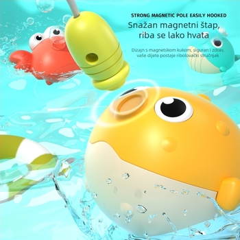 Igračka za kupanje za pecanje: svijetleće životinje s magnetskom štapom – plastika, za djecu 3–6 godina