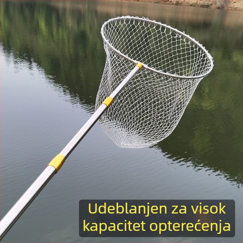 Nehrđajući čelični casting mreža – puni set s preklopnim i teleskopskim štapom, duboka mreža torbica, fina mreža; Promjer otvora mreže: pogledaj detalje; Dubina mreže: pogledaj detalje