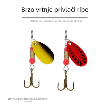 Ribolovna mamac spinner s metalnim perima, 3-9 g, PU materijal