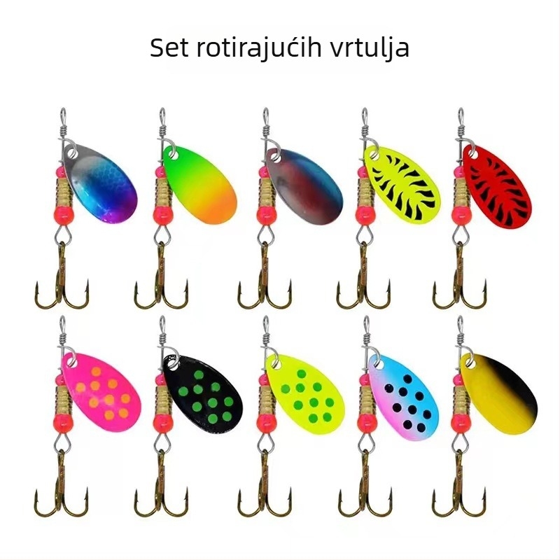 Ribolovna mamac spinner s metalnim perima, 3-9 g, PU materijal