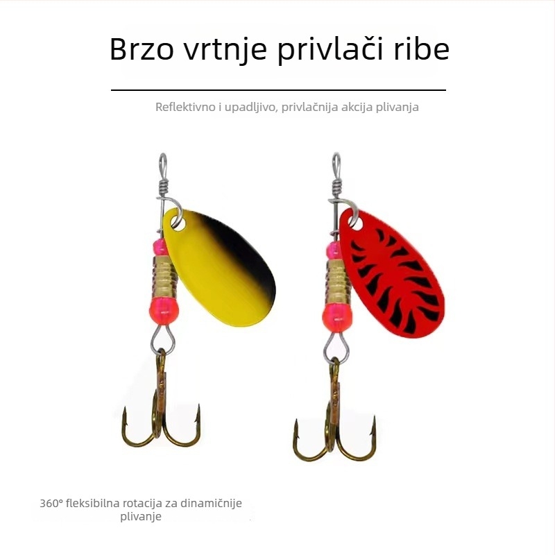 Ribolovna mamac spinner s metalnim perima, 3-9 g, PU materijal
