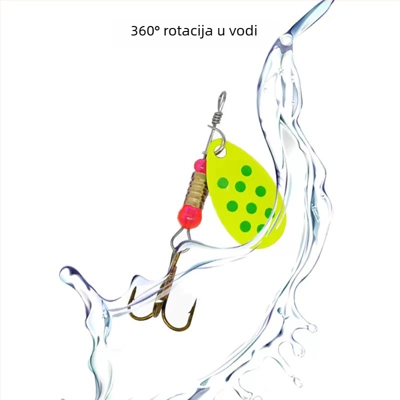 Ribolovna mamac spinner s metalnim perima, 3-9 g, PU materijal
