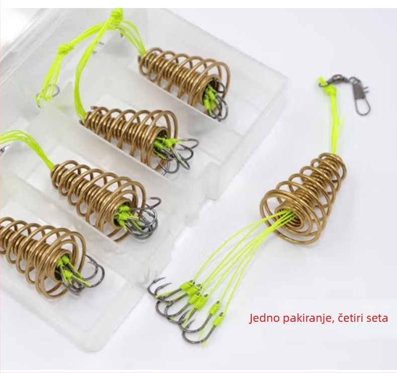 Eksplozivna udica – četverostruki set, protiv zaplitanja i protiv zapetljavanja za morski ribolov s broda