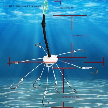Eksplozivni set kuki za morski ribolov, dugi domet bacanja – višestruki, 100 komada, pogodno za velike ribe