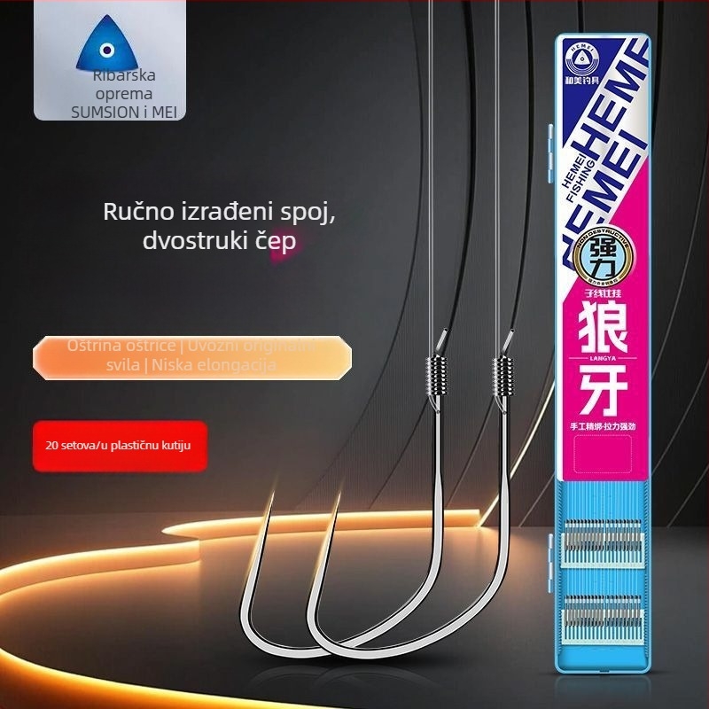 Set ribarskih udica – dvostruka udica, ručno vezena, sprječavanje zaplitanja, komplet (Hemei ribolovni pribor)