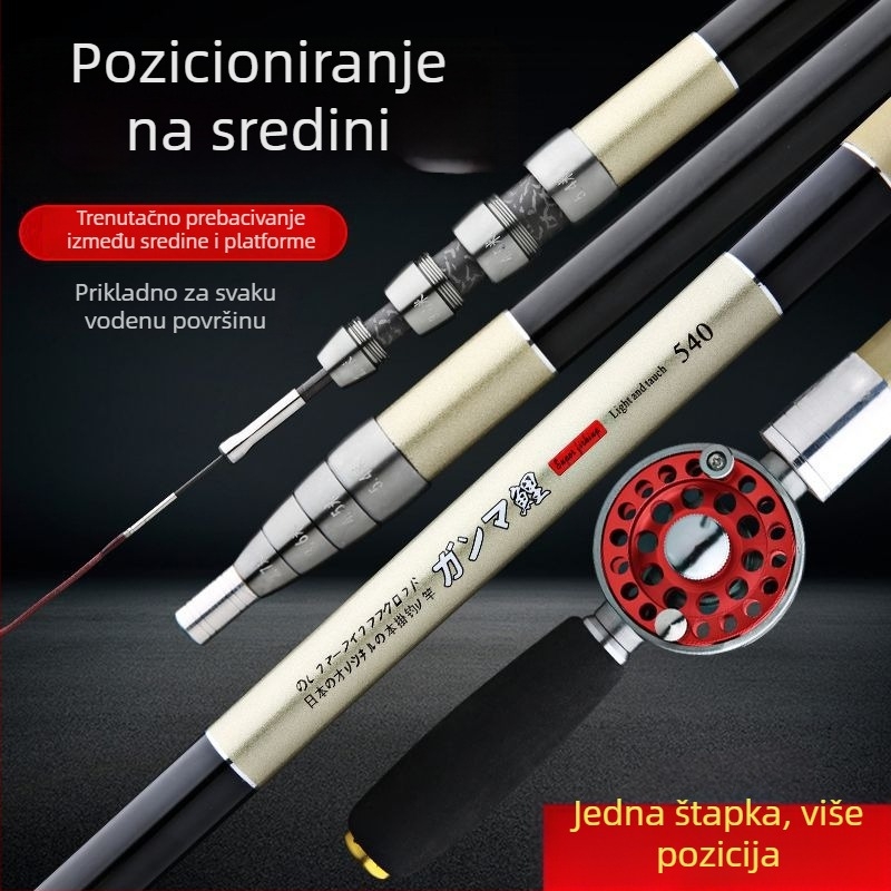 Ribolovni štap s kotačićima, višenamjenski, prednje bacanje, visoko ugljični karbonski materijal
