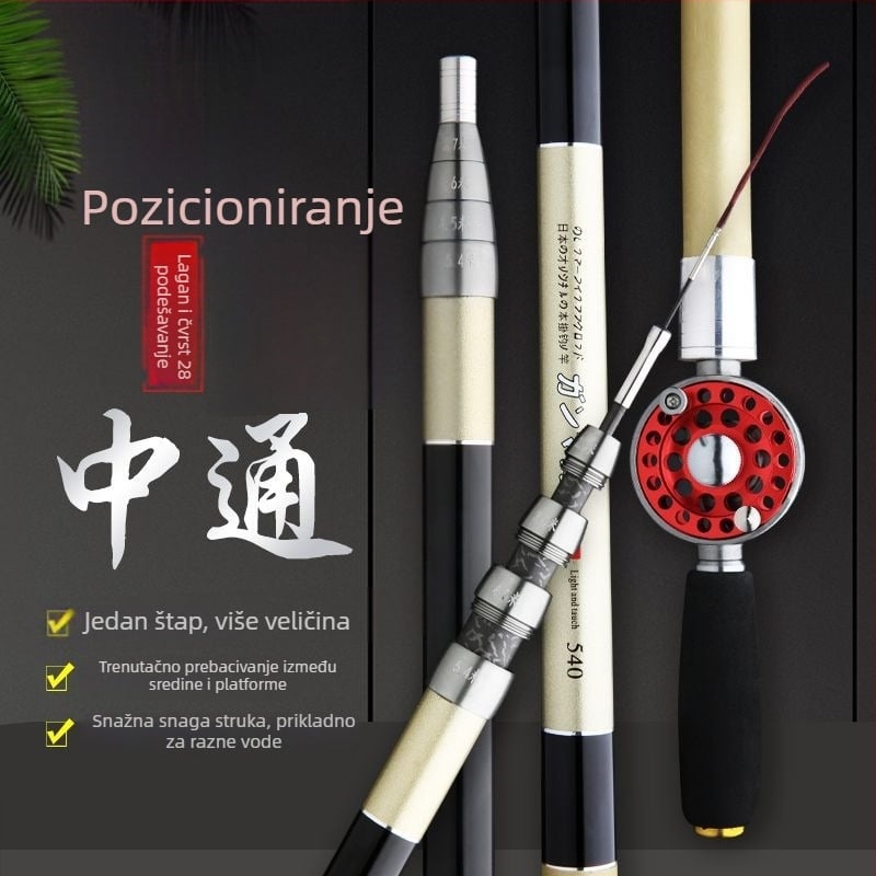 Ribolovni štap s kotačićima, višenamjenski, prednje bacanje, visoko ugljični karbonski materijal