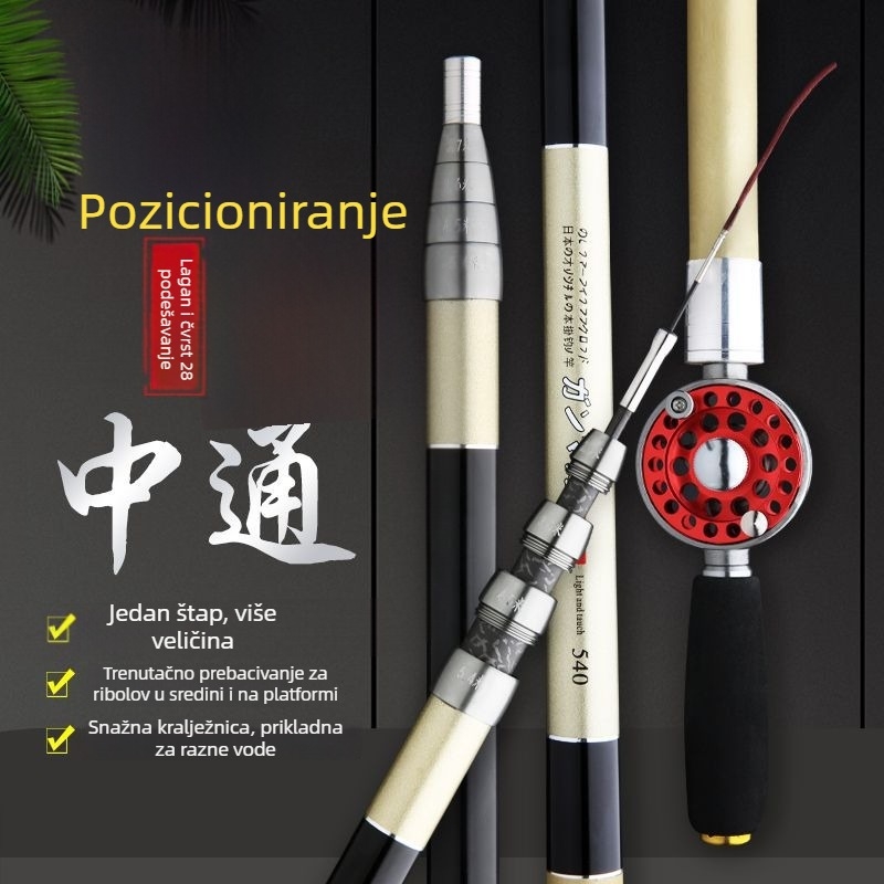 Ribolovni štap s kotačićima, višenamjenski, prednje bacanje, visoko ugljični karbonski materijal