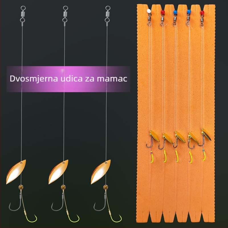 Set udica za ribolov s dvostrukom udicom i blistavim mamcima