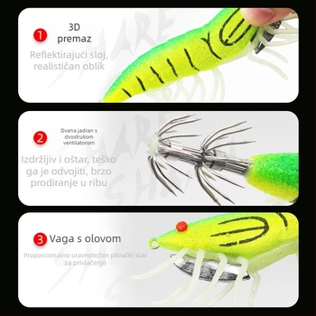 Kuka za lignje za morski ribolov sa svjetlećim fluorescencijskim učinkom — Brend SHARESHARK | Materijal: Consulting