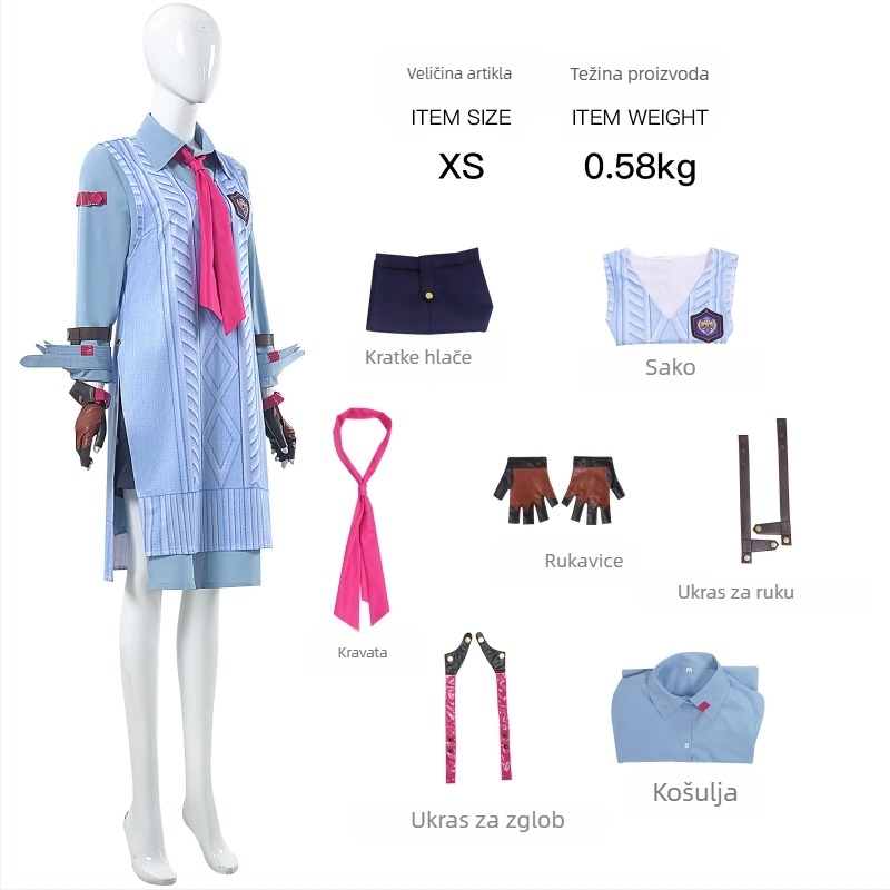 Cosplay komplet borbenog lika – pamukom miješana tkanina, glavna tkanina poliester, proljeće 2025, za žene 18–24, RPG igre