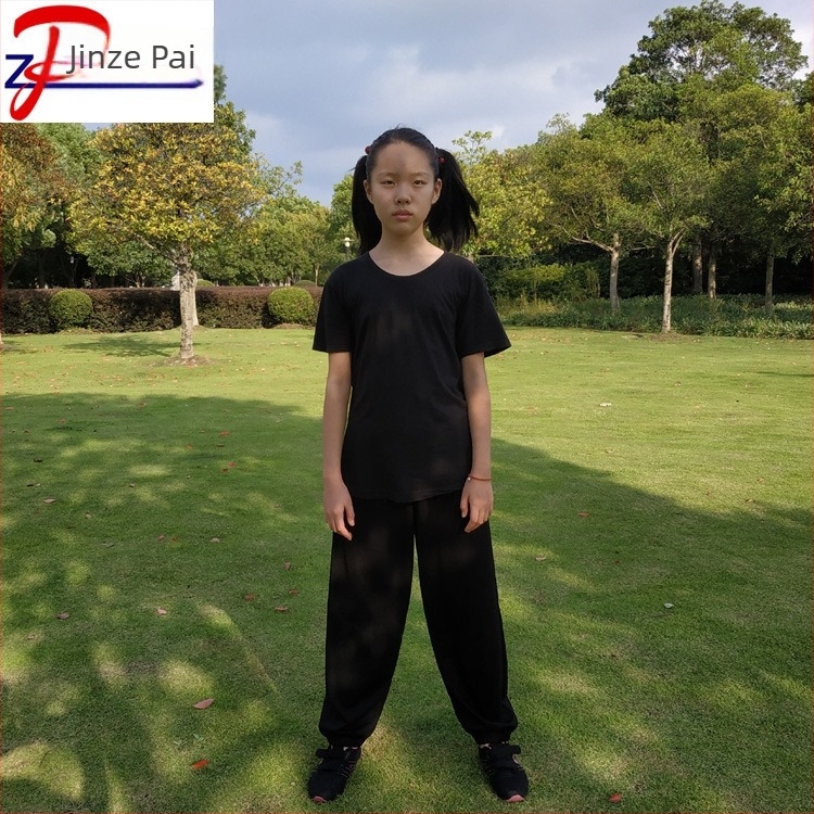 Djeca Tai Chi hlače - elastične mješavine pamuka, lantern stil, za vježbanje borilačkih vještina (pamuk 59,63% / najlon 40,37%)