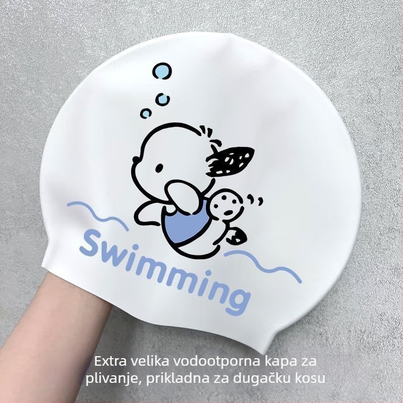 Odrasla silikonska kapa za plivanje s karikaturalnim uzorkom – na skladištu