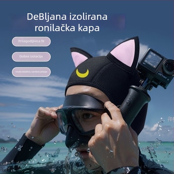 Potapljačka kapuljača s punim licem – gumeni materijal, karikatura uzorak, za odrasle, za plivanje i rafting