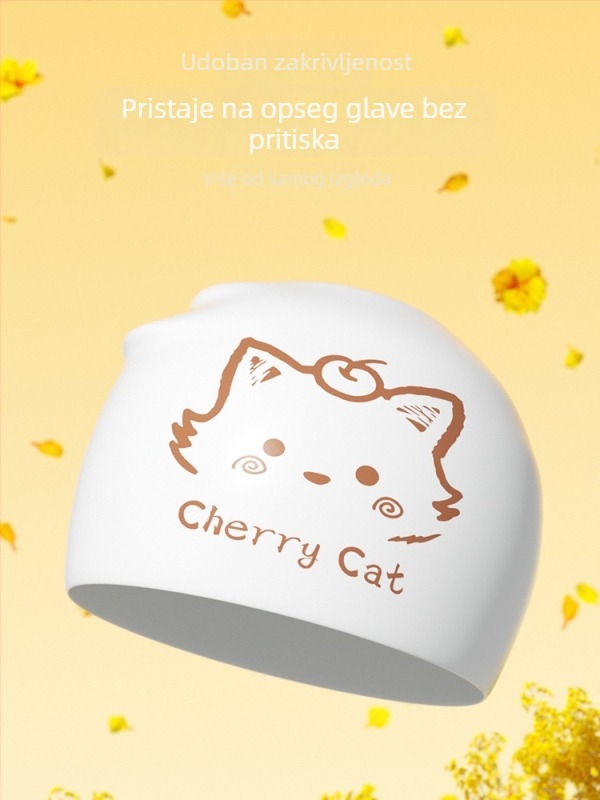 Silikonska kapa za plivanje za odrasle s otisnutim uzorkom, pogodna za plivane i hodanje u vodi, na skladištu