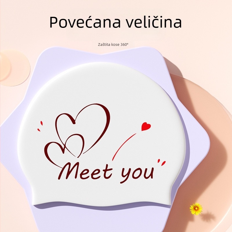 Silikonska kapa za plivanje za odrasle — uzorak s otiskom; pogodna za plivanje i vodene sportove