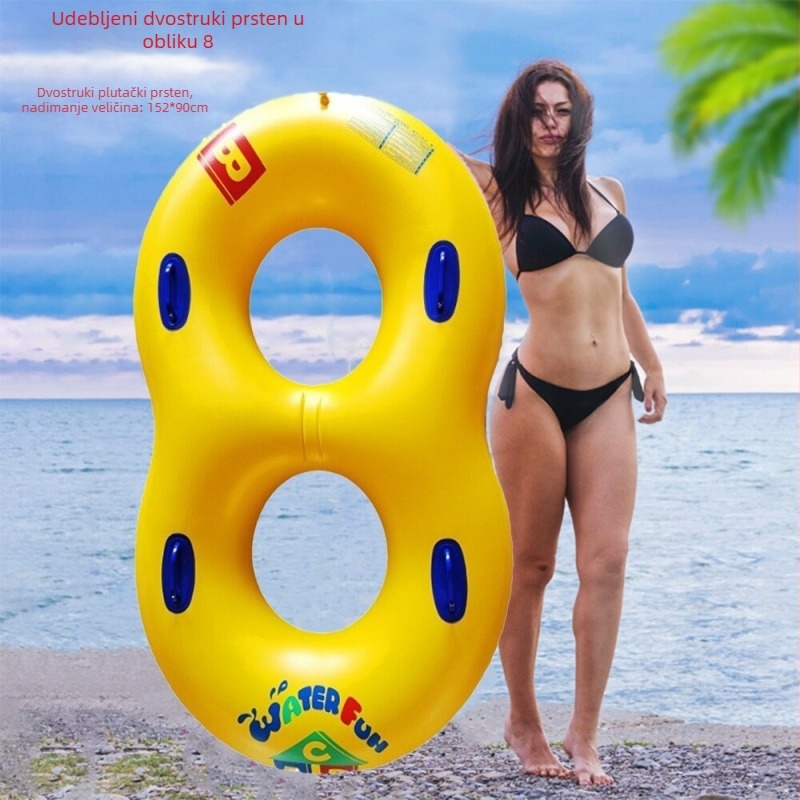 8-oblikovani dvostruko debeli plivački prsten od PVC-a s uzorkom slova
