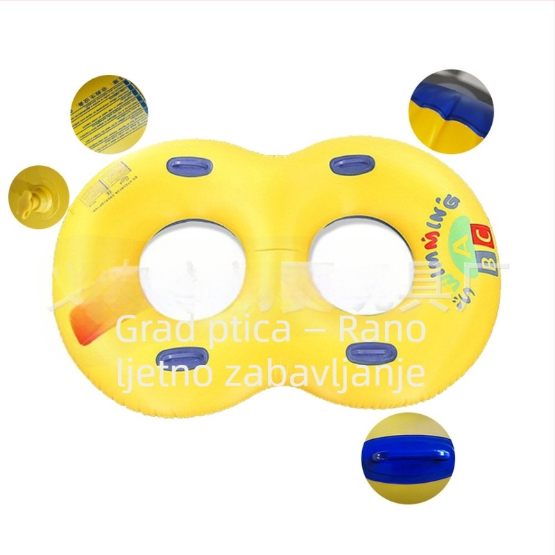 8-oblikovani dvostruko debeli plivački prsten od PVC-a s uzorkom slova