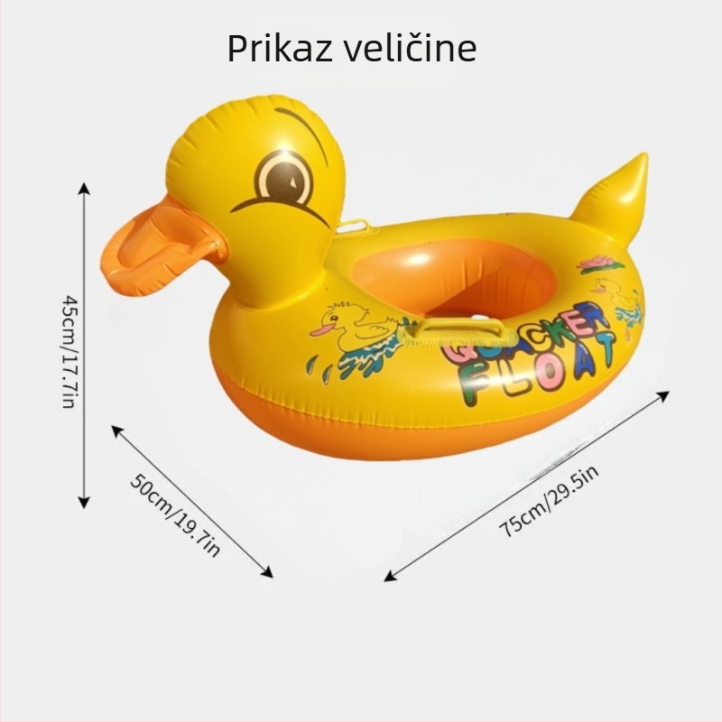 Dječji plivački prsten s motivom patke, sprječavanje prevrtanja, PVC plivajući igrač za bazen i vodni park