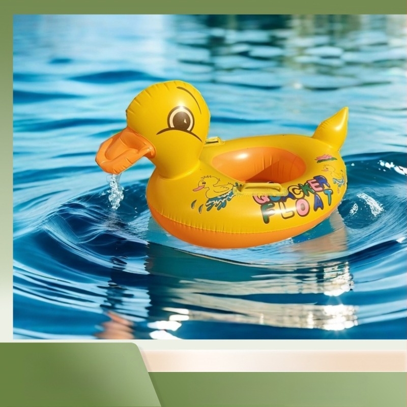 Dječji plivački prsten s motivom patke, sprječavanje prevrtanja, PVC plivajući igrač za bazen i vodni park
