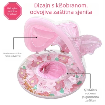 Plivački prsten za djecu, šarena slika sa štrasima, PVC 0,24 mm, ručno napuhivanje