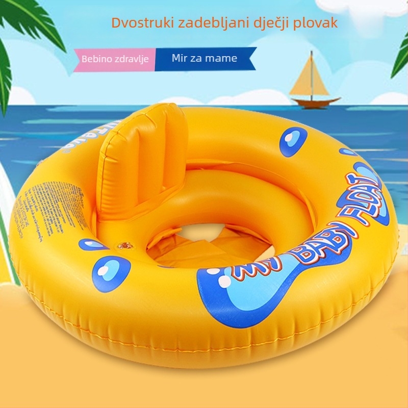 Naduvani plivački prsten za bebe 0–3 godine, dvostruke zračne komore, križno sjedalo i stražnja jastučić podrške