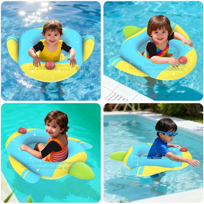 Raketa oblikovani plivački prsten za djecu, ekološki PVC, debljina 0,25 mm, jednofarbni uzorak, pogodan za plivanje i hodanje kroz vodu