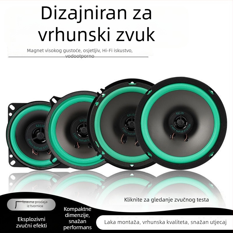 Koaksijalni auto zvučnik – pun raspon, srednje-bas i visokotonac