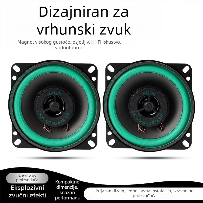 Koaksijalni auto zvučnik – pun raspon, srednje-bas i visokotonac