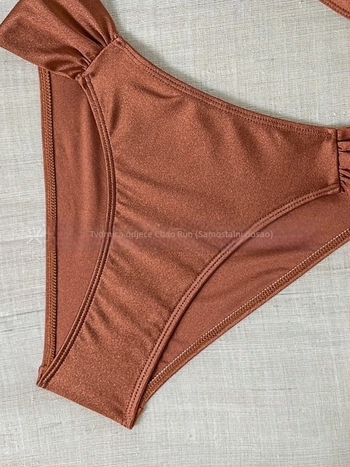 Bikini visokog struka s plisiranim dizajnom, bez naramenica, s umetkom za grudi, poliester