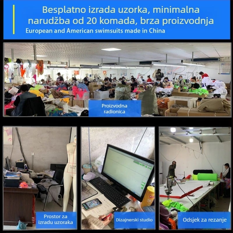 Izvezeni bikini kupaći s push-upom, s podstavom (underwire), tri točke naramenice, otvoreni leđa, najlon tkanina