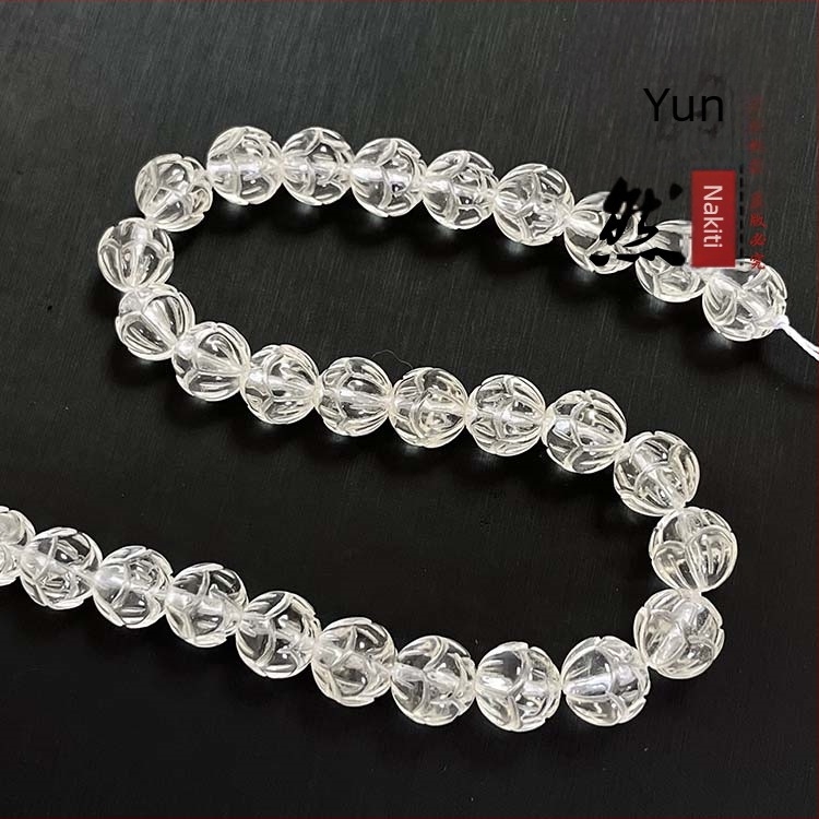 Labave perle: kristal, polirani, rezbareni lotosov cvijet, luksuzan stil, brend Abner