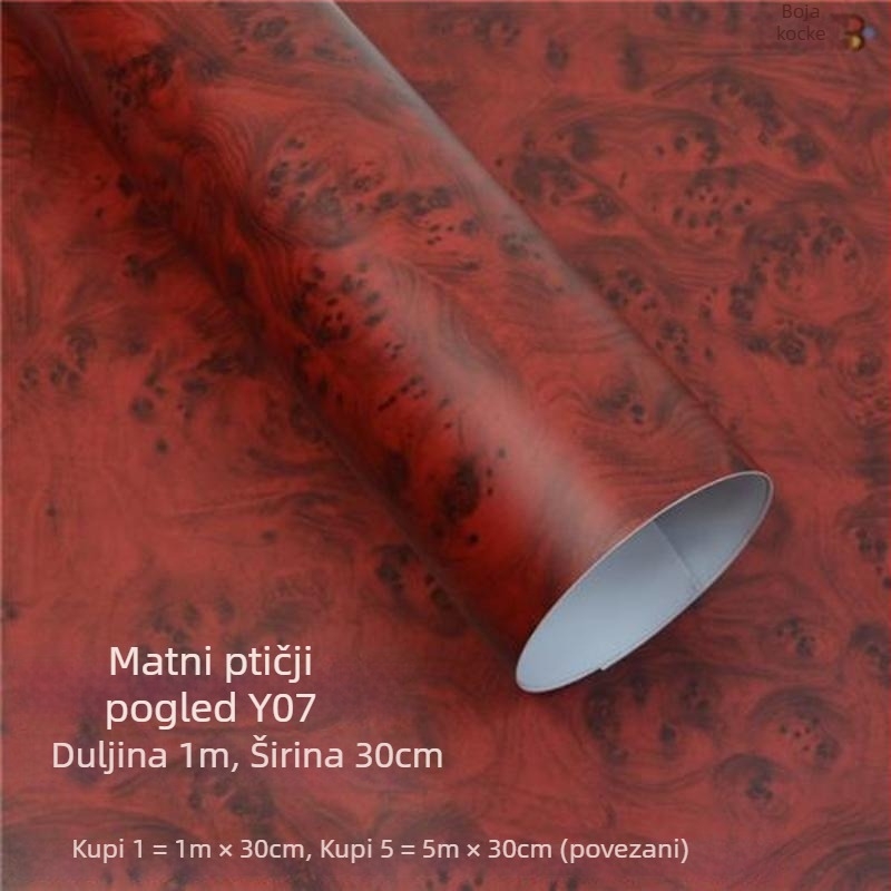 Unutrašnjost automobila: vinilna folija s promjenom boje u imitaciji drveta za središnji panel upravljačke ploče – PVC, sjajan/mat završetak