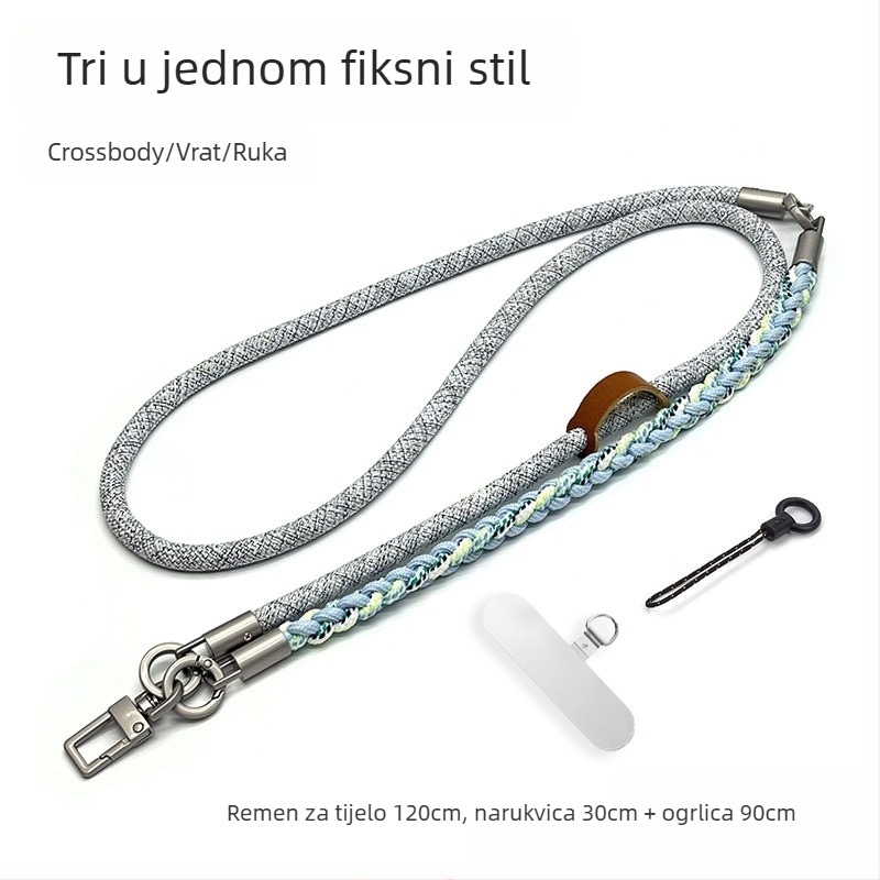 Remen za mobitel — Pleteni poliester, Metalna kopča, Prilagodljivo, Unisex